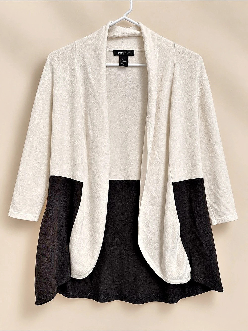 White House Black Market Color Block Open Front Cardigan XS